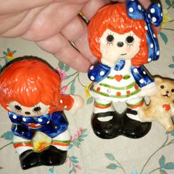 Vintage Raggedy Ann And Andy Statues