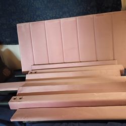 Cute Light Pink Velvet Upholstered Bed Frame (Twin Size)
