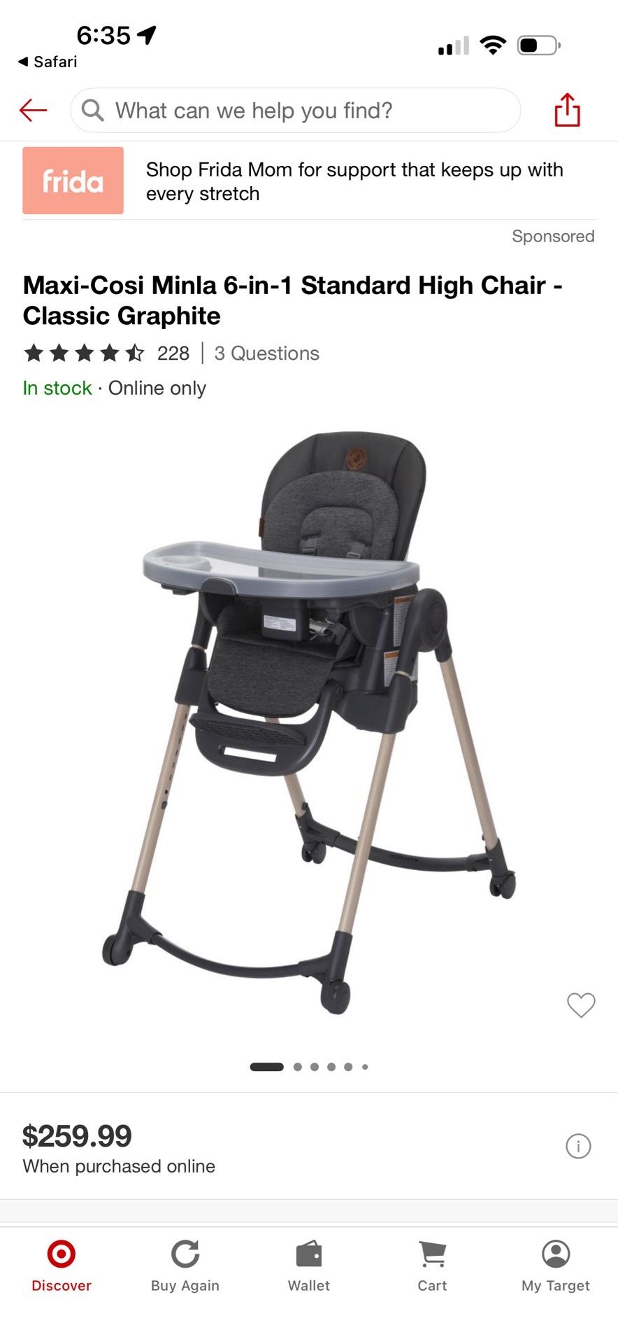 Maxi-Cosi Minla 6-in-1 Standard High Chair - Classic Graphite