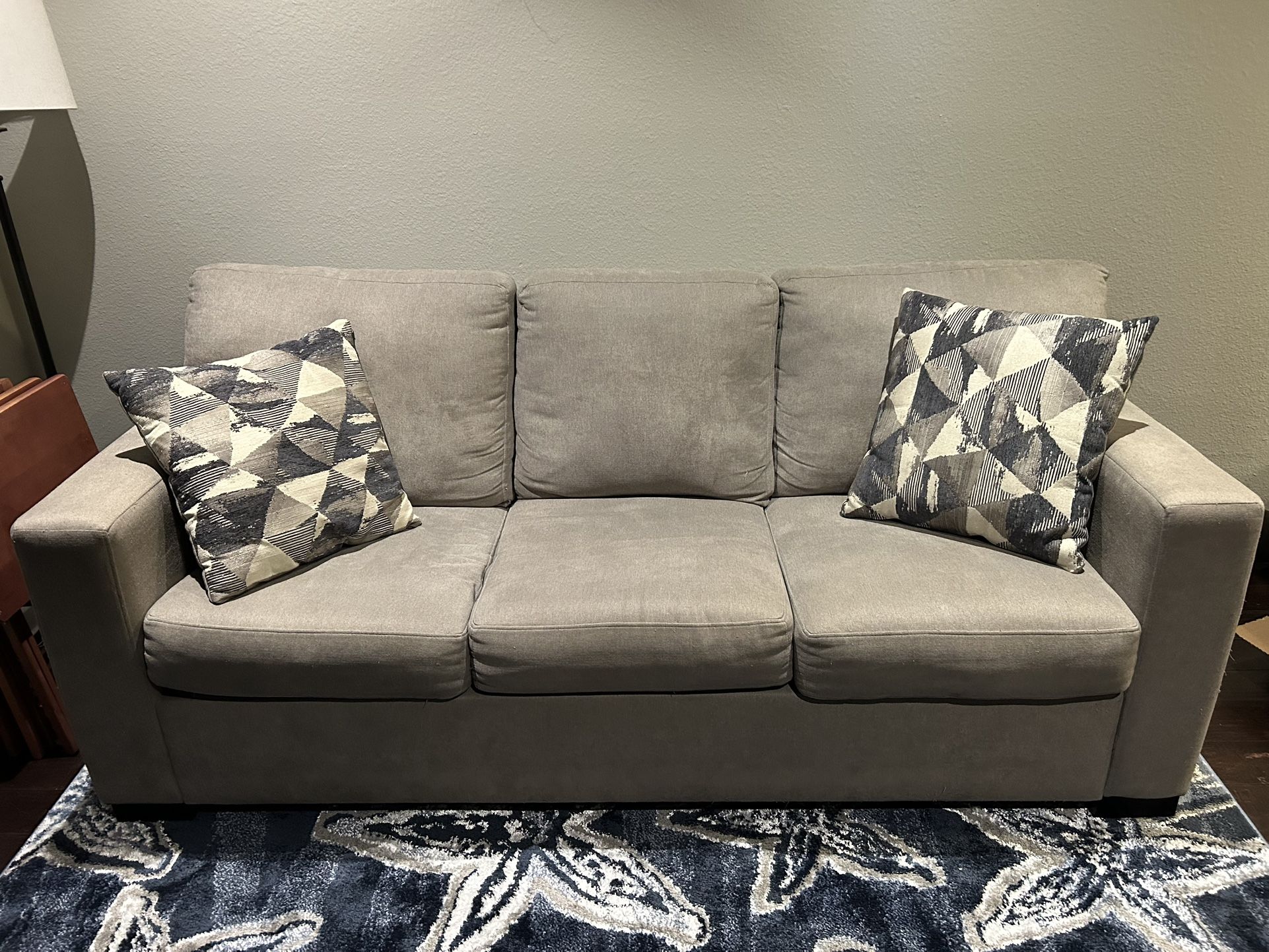 Pull Out Queen Sofa Sleeper Light Gray