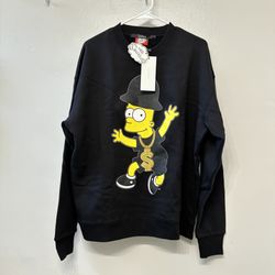 JOYRICH x THE SIMPSONS  Features Bart On Black Heavyweight Sweatshirt Nice!