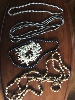 Freshwater pearl necklaces and bracelet