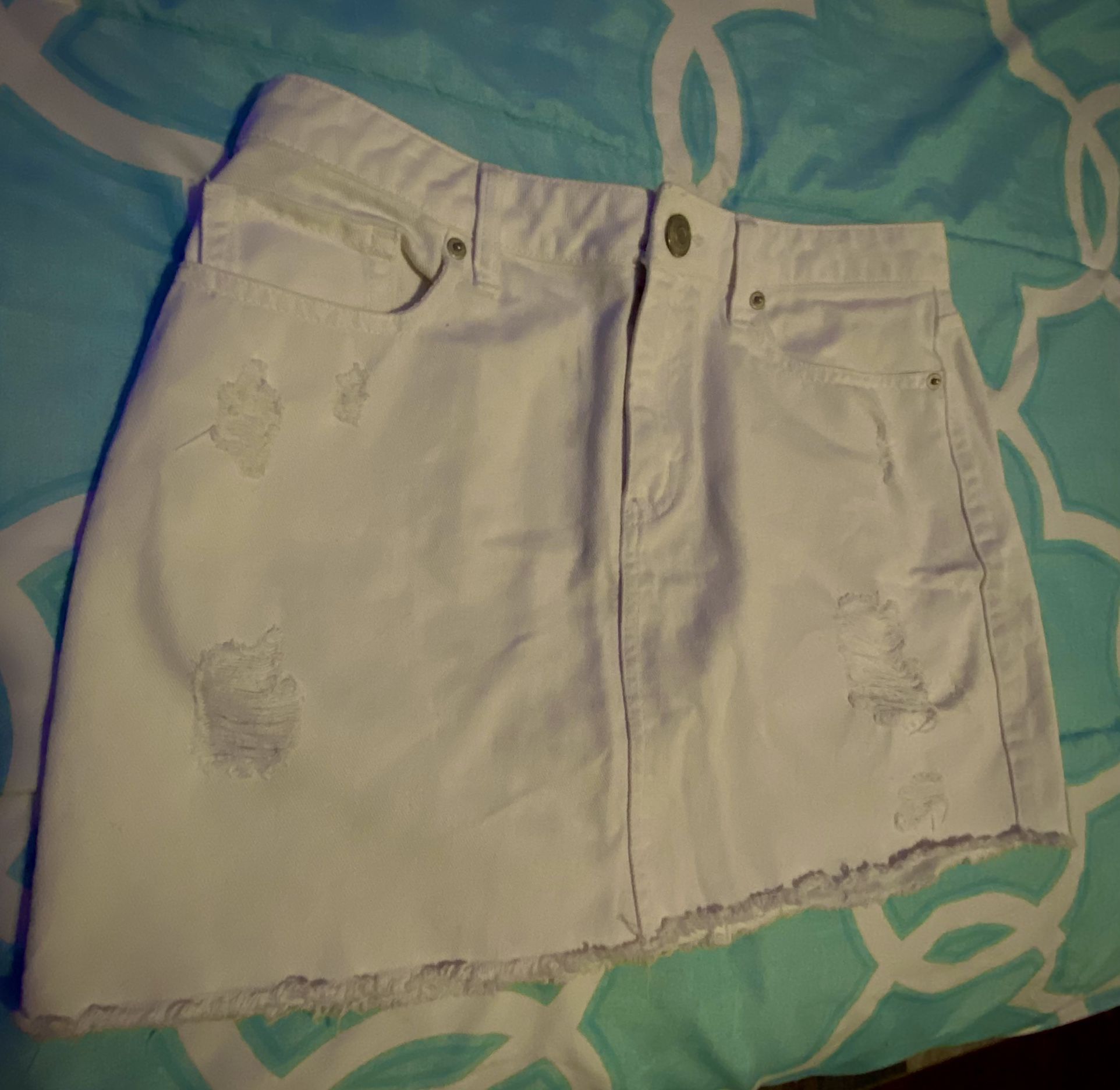 White AƩropostale Jean Skirt