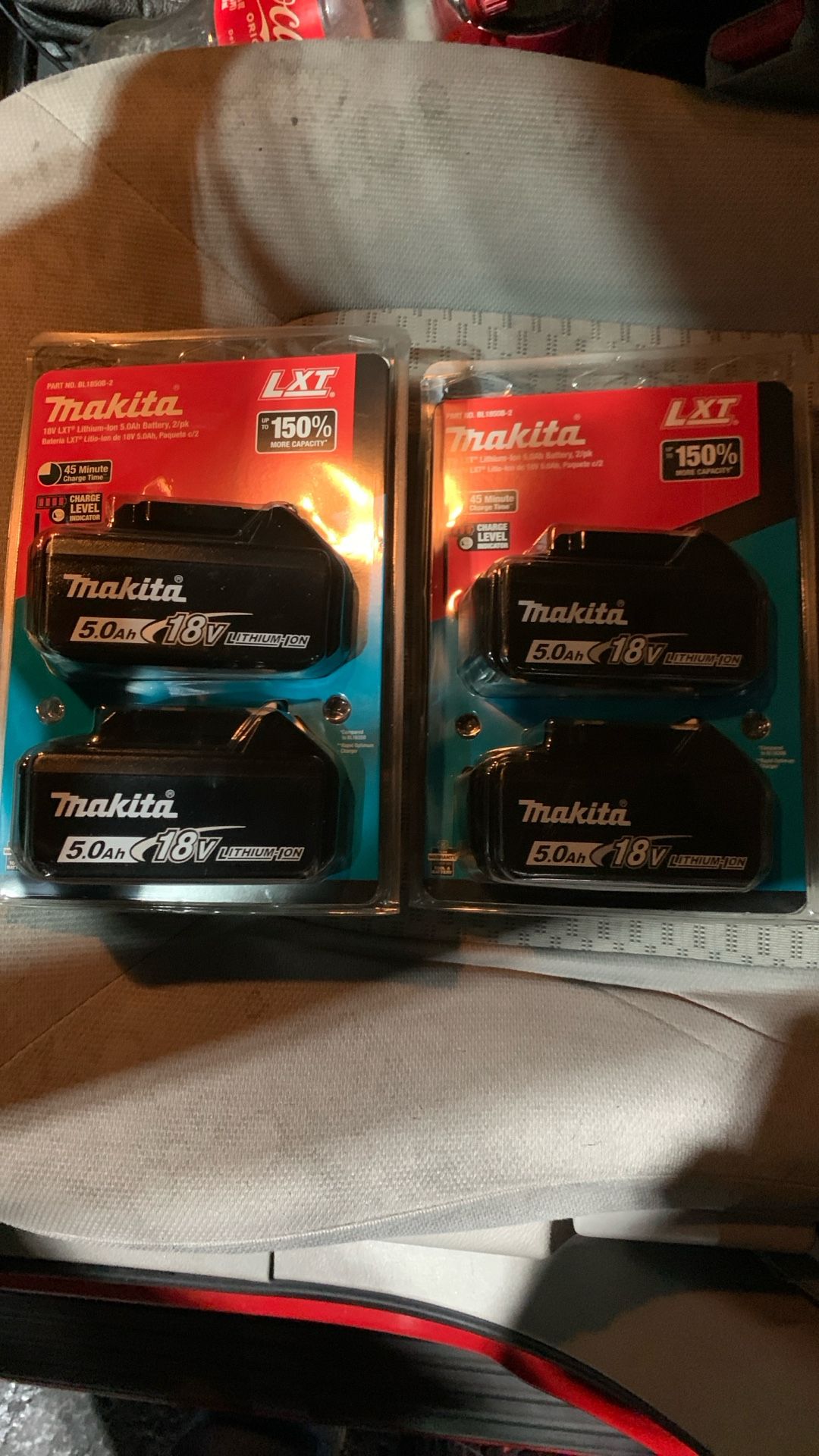 4 Makita M18 5AH Batteries