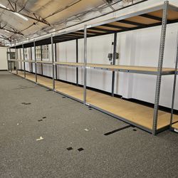 96 in W x 48 in D Uline 3 Tier Boltless Shelving Stronger Than Homedepot Lowes And Costco Delivery Available