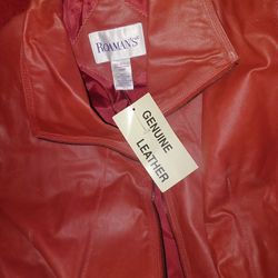 Red real leather NWT