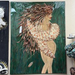 3D Feather Portrait Art