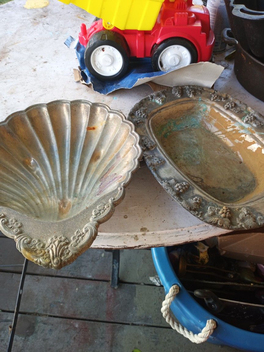 Old Silver Serving Trays