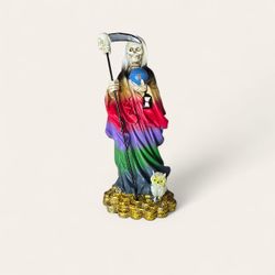 Santa Muerte Multicolor 7 Potencias 12"