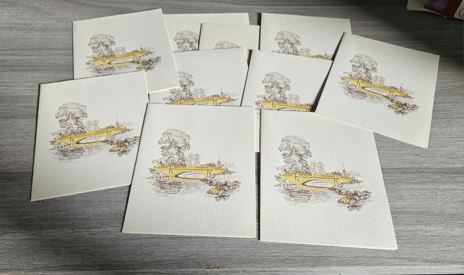 Vintage Sympathy Acknowledgment Cards Lot Of 10 Bridge Design Unused