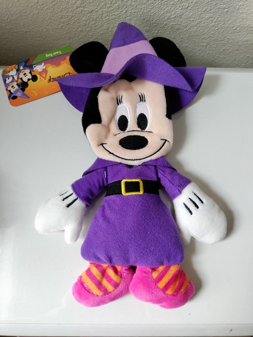 Disney Minnie Mouse Halloween Plush Trick Or Treat Bag New
