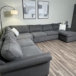 FREE DELIVERY Gray Modular U Shaped Sectional Couch Sofa Grey