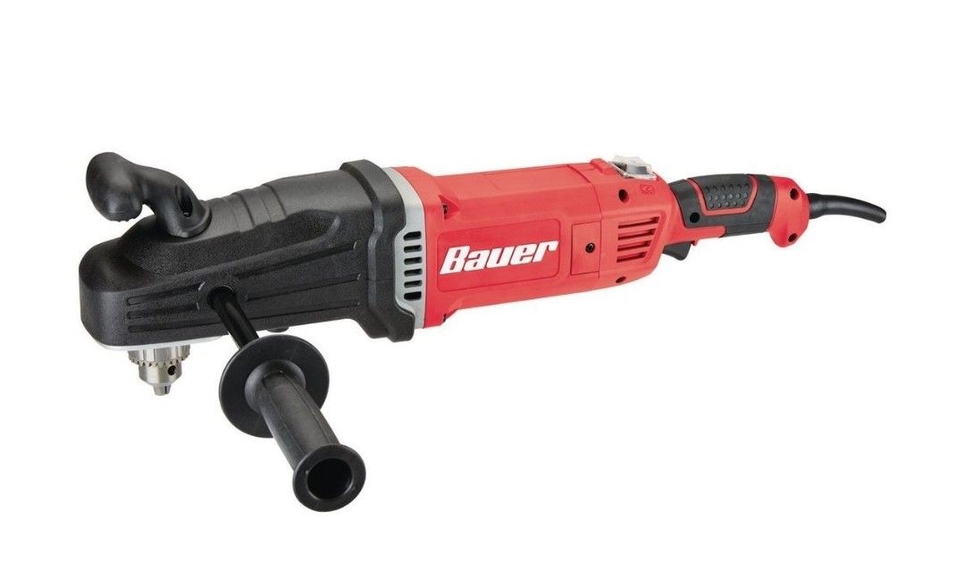 BAUER 13 Amp 1/2 in. 2-Speed Right Angle Drill Kit