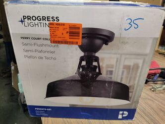 Progress Lighting semi flush ceiling light fixture in matte black