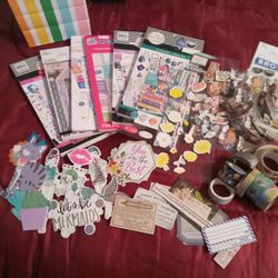 Scrapbooking: Bags Of Stickers, Tapes, & Epherma
