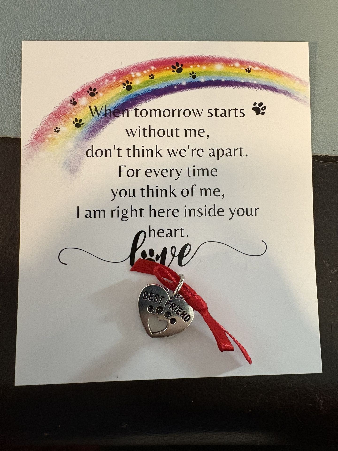 Rainbow Bridge Pet Loss Card  Grief