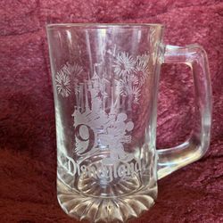 Disneyland Collectible Etched Glass Mug