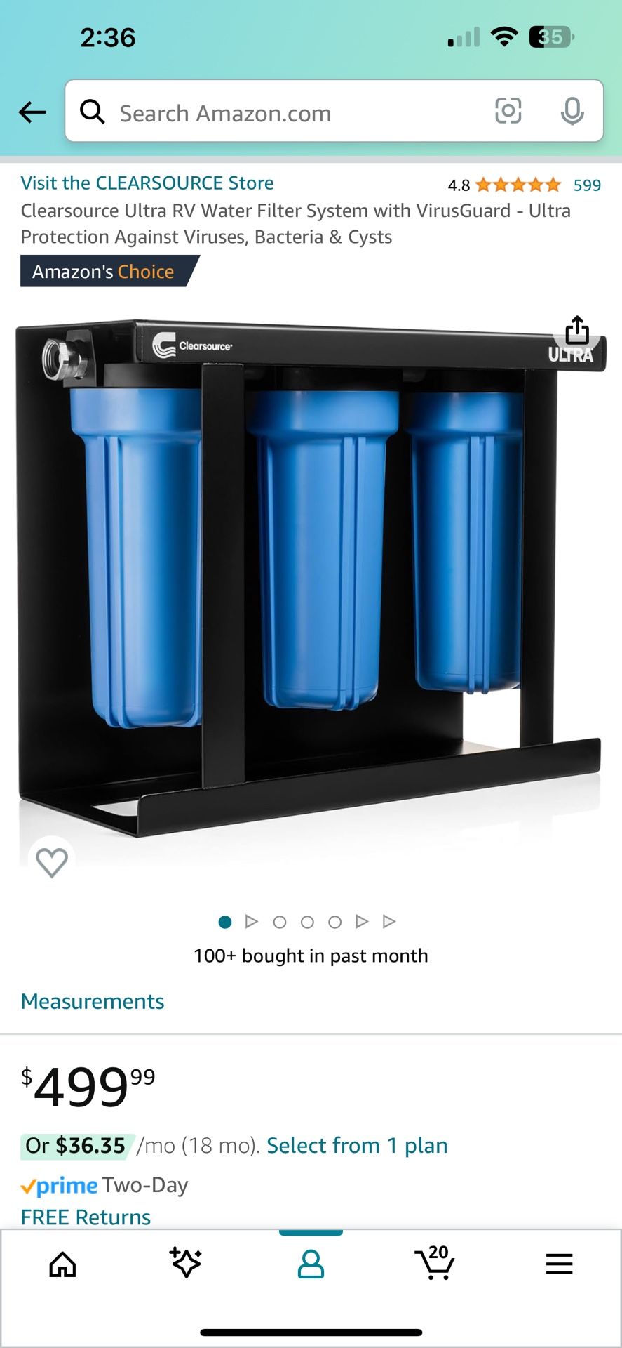 Clearsource Ultra RV Water Filter System with VirusGuard - Ultra Protection Against Viruses, Bacteria & Cysts