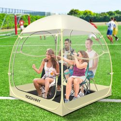 Instant Sports Tent, Waterproof Portable Shelter with Mesh Windows & Transparent Panels, Ideal for Outdoor Events, Camping, Sports Viewing