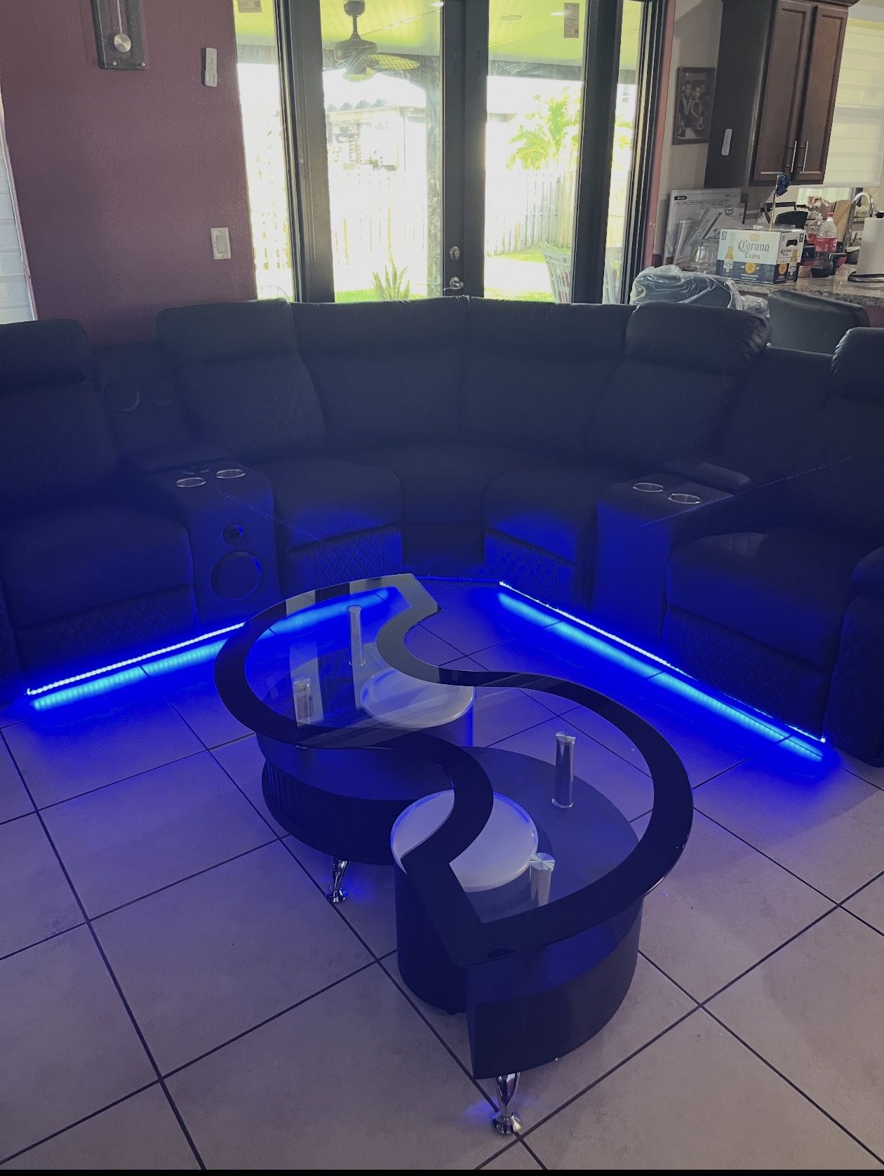 RECLINER SECTIONAL in Black Leather 🖤🖤