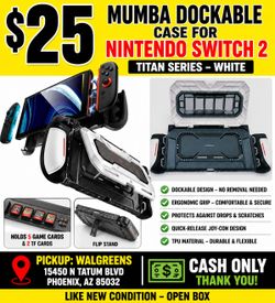 Mumba Dockable Case for Nintendo Switch 2 – Titan Series Grip w/ Stand & Storage