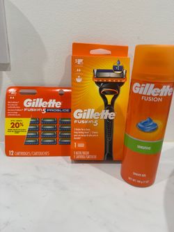 $35 Gillette Fusion5 Razor, Cartridges & Shave Gel Bundle