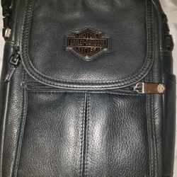  Harley Davidson black soft leather Messenger bag