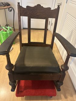 Mid Century Tiger Oak Rocking Chair