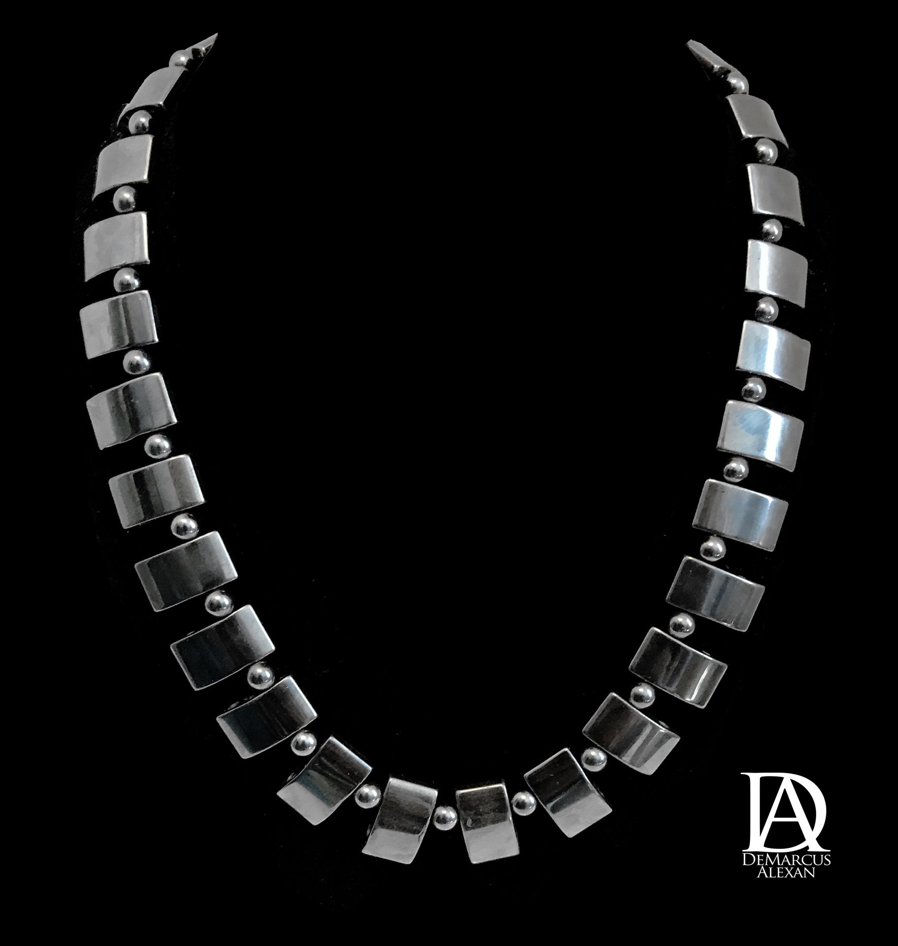 DeMarcus Alexan Hematite Stone Necklace