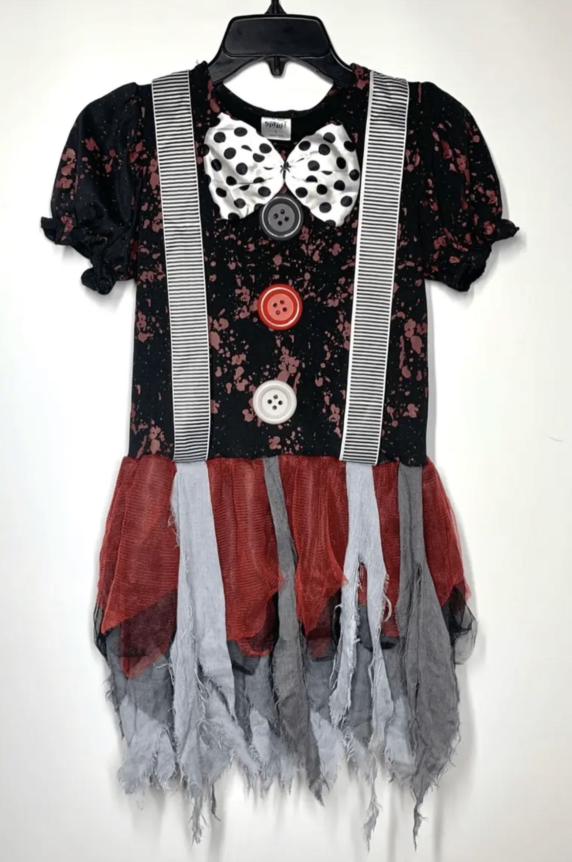 Spirit Halloween Creepy Doll Scary Clown Juniors Youth Costume Dress Size L