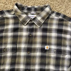 Carhartt Original Fit Plaid Flannel Long Sleeve Button Up Mens Size XXL