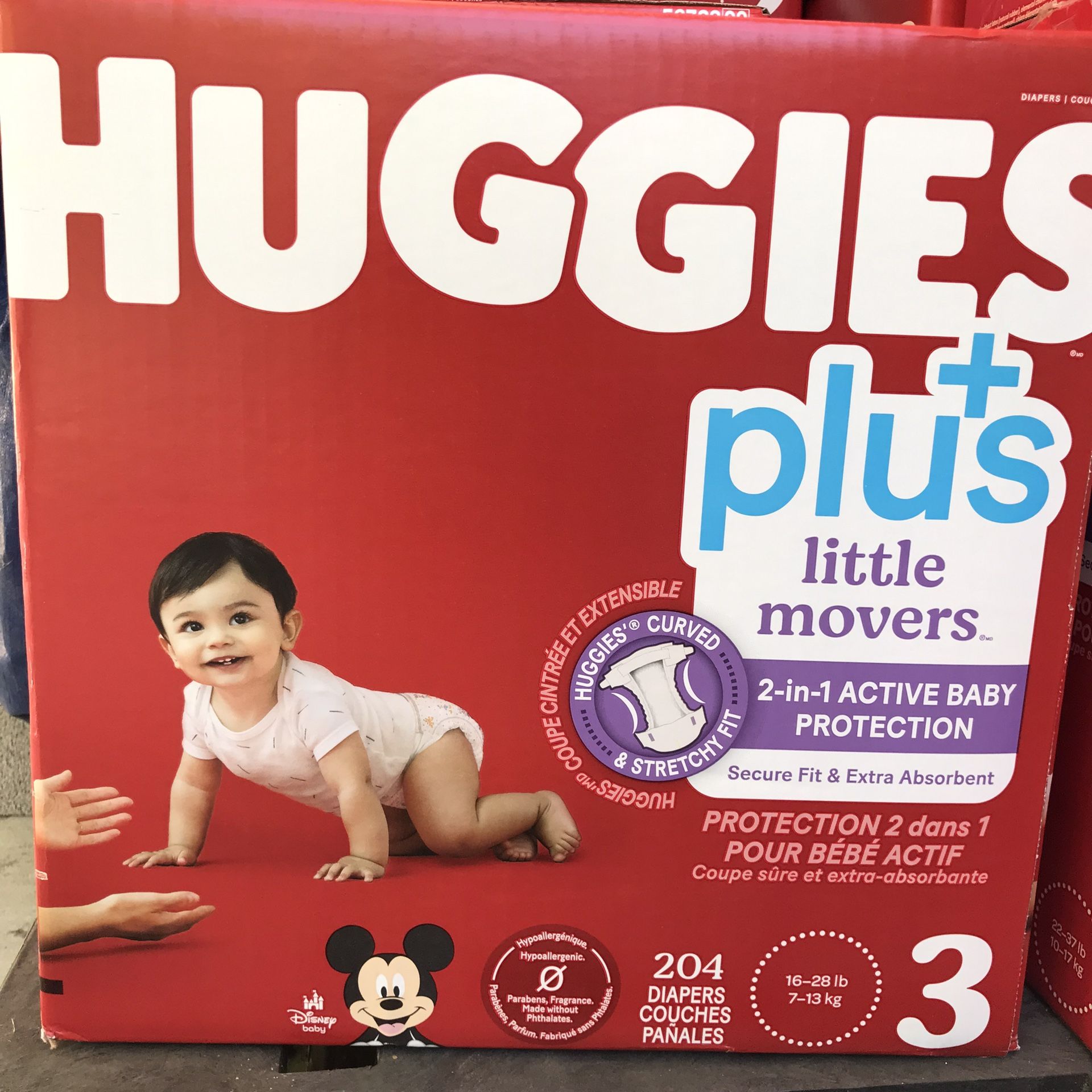 Huggies Little Movers Plus Size 3/204 Diapers 