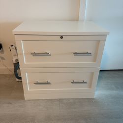 Modern White 2-Drawer Dresser / Storage Cabinet