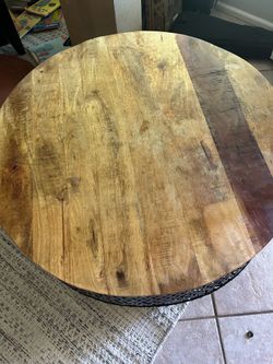 Industrial Farmhouse Round Coffee Table – 36” Diameter