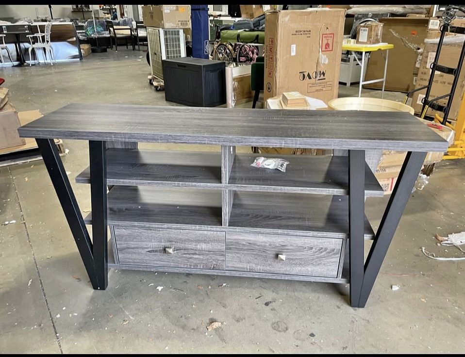 Assembled New TV Stand 60-inch, Modern TV Cabinet with Drawers & Shelves, 30-inch Height