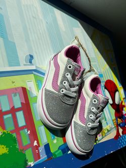 Vans Kids Glitter Sneakers Pink and Silver