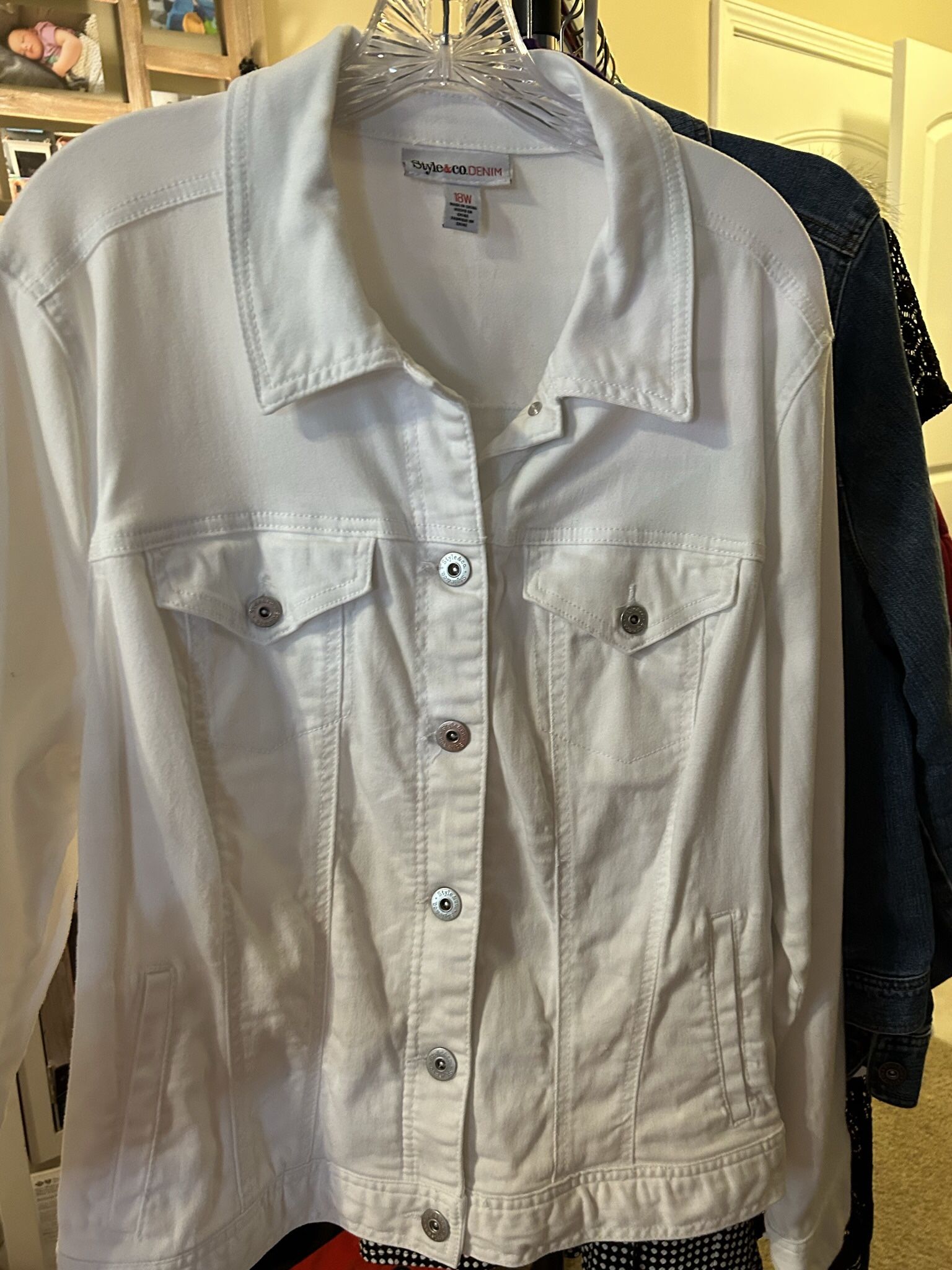 White denim Jacket Size 18W