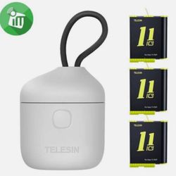 TELESIN 3-Pack Batteries Waterproof Allin Box Charger for GoPro Hero 12/11/10/9