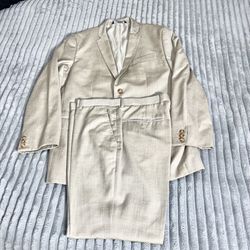 Perry Ellis 2 Piece tan/brown suit pants 34x30 No size tag on jacket 