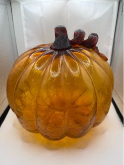 Large blown glass pumpkin