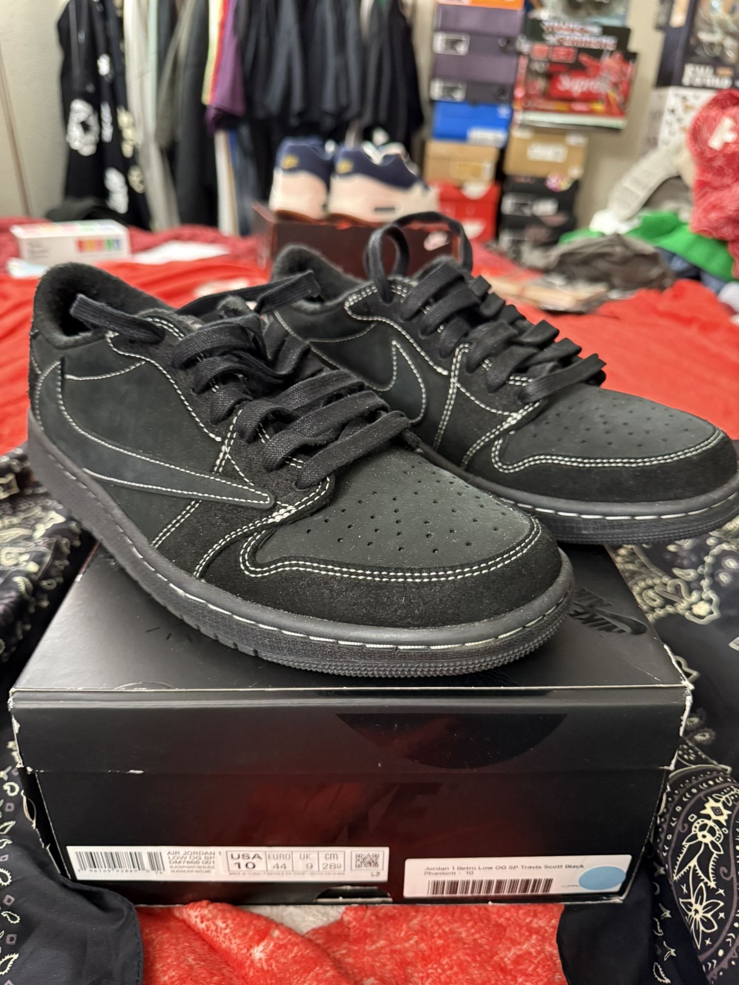 Air Jordan 1 Low X Travis Scott Phantoms SZ 10