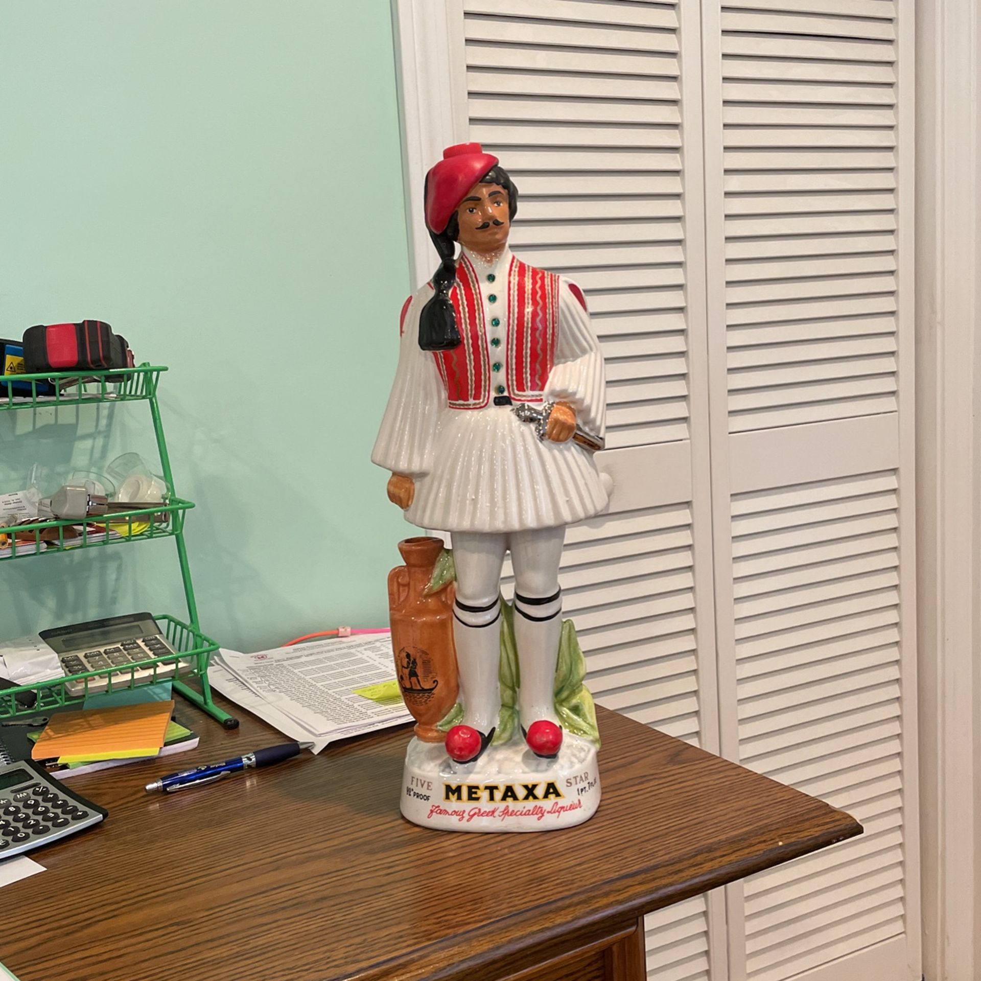 Metaxa Empty Decanter Mint Condition 19” Tall