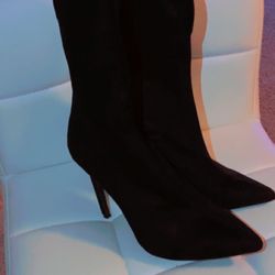 Black Heel Boots above The Knee, Size 9 