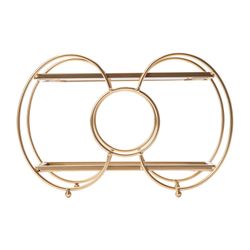 New 2 Tier Glass Bow Table Shelf 