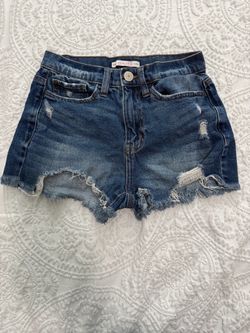 High-Rise Denim Shorts