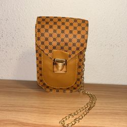 Women’s Brown Retro Monogram Phone Bag