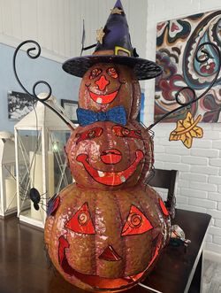 Vintage Trick or Treat Metal Jack-O-Lantern Stack Light – Original Box