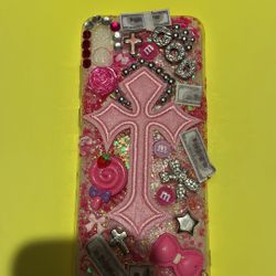 Android Pink And Sliver Junk Case Great For Easter
