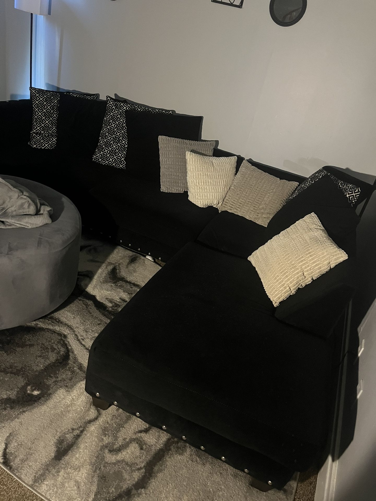 Black L Shape Sectional