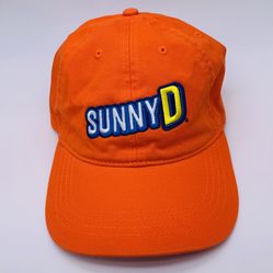 Cap America Sunny D Logo Unisex Baseball Cap Hat Adjustable Strap Orange One Size USED
